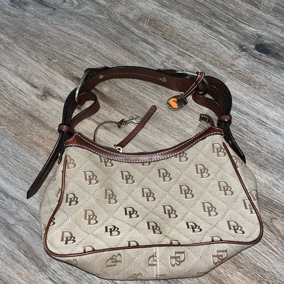 Dooney & Bourke Cream and Brown Shoulder Bag - Picture 2 of 4